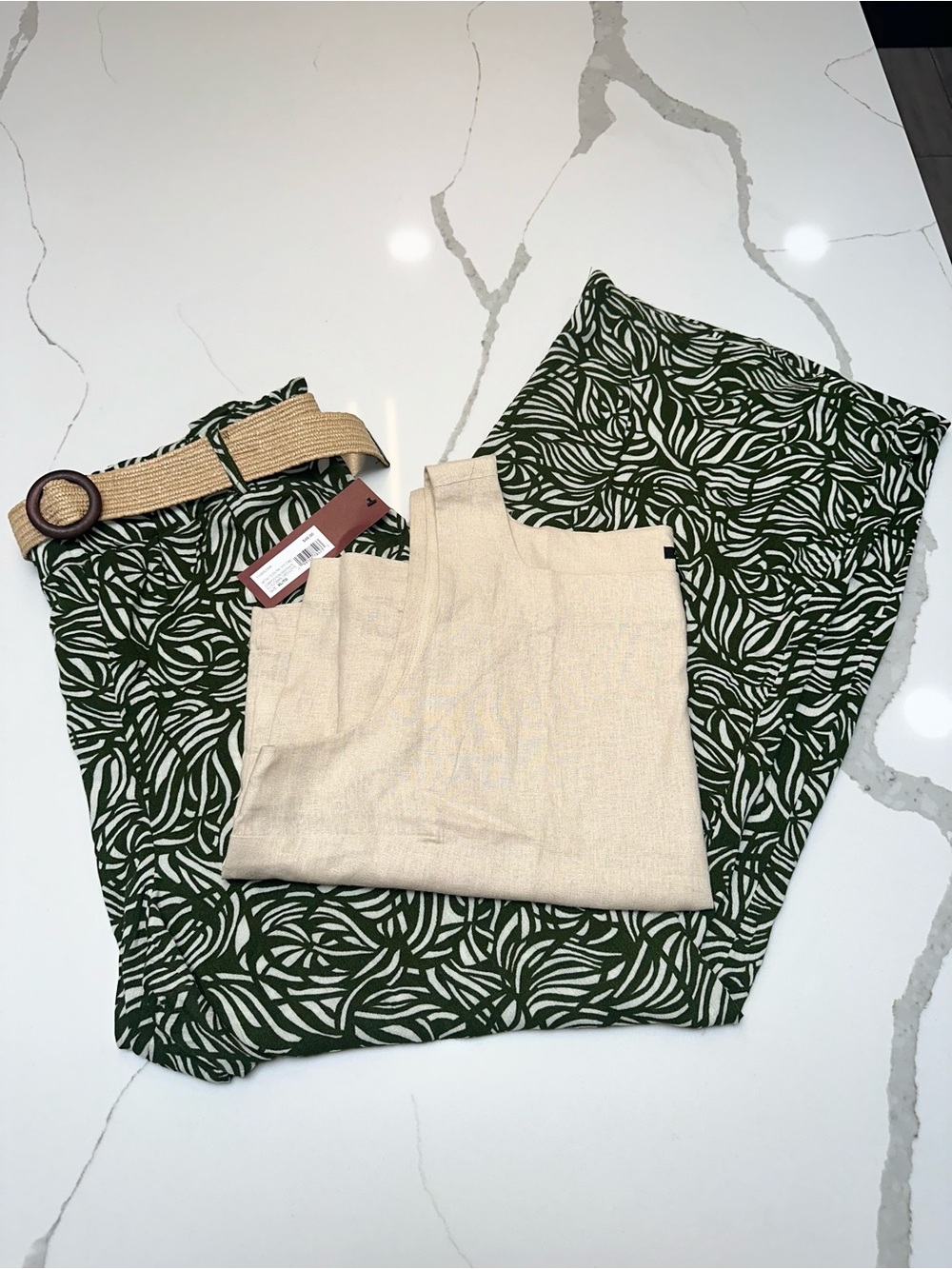 Tropical Linen Set (Scarlett Love pants + Ann Taylor tank)